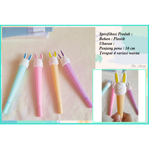 

Pulpen Gel LucuTinta Hitam Pulpen Aesthetic Pulpen Unik Pulpen Lucu Bunny Ice Cream Gel Pen