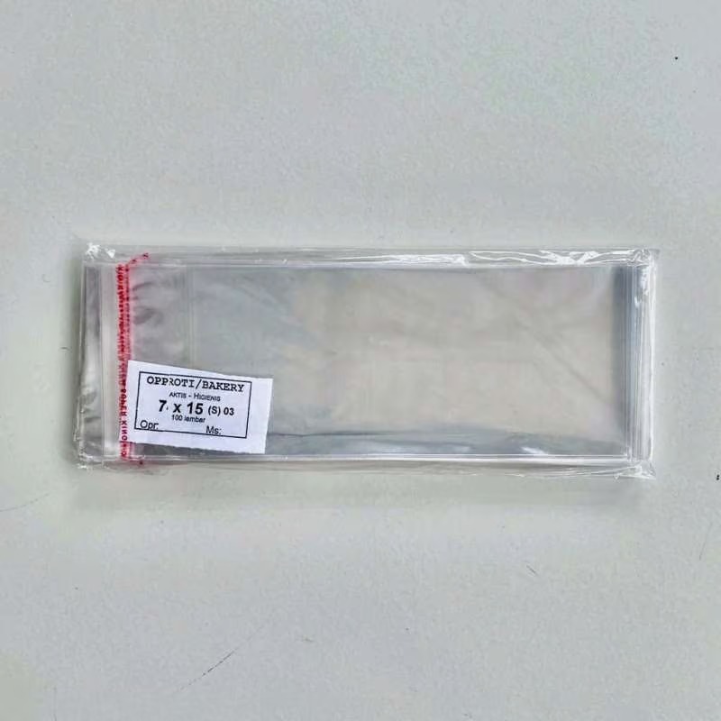 PLASTIK OPP 7 X 15 BERPEREKAT ISI 100LEMBAR, BAHAN TEBAL