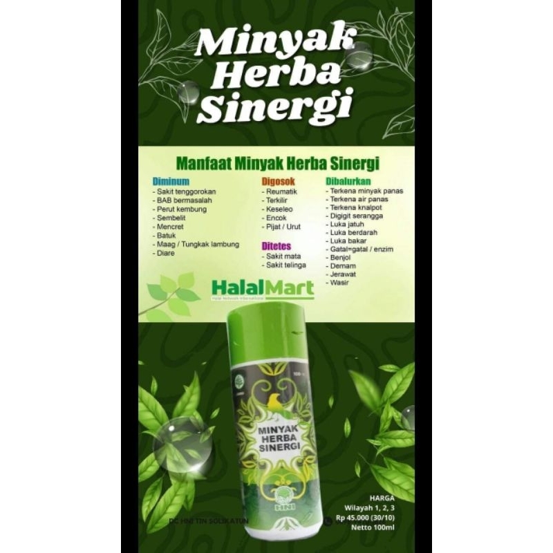 Minyak MHS, Minyak Herbal Sinergi, minyak butbut HNI HPAI