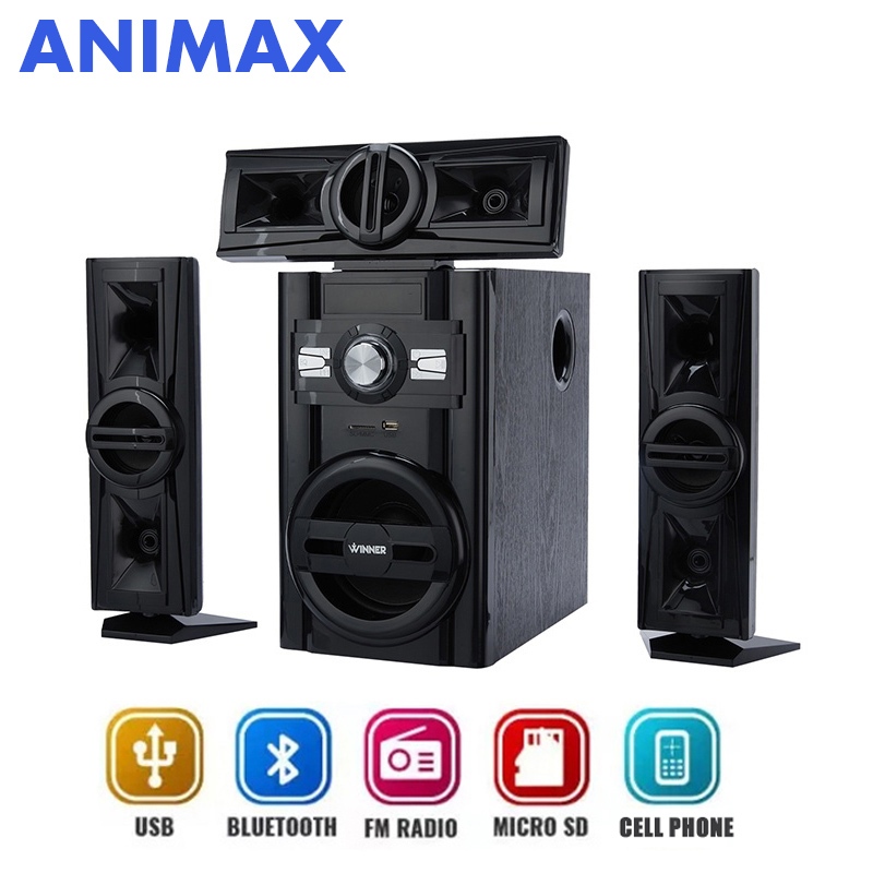 Animax Speaker Aktif Bluetooth Speaker Bass Subwoofer Karaoke Speaker Tabung Subwoofer Car Bluettooh