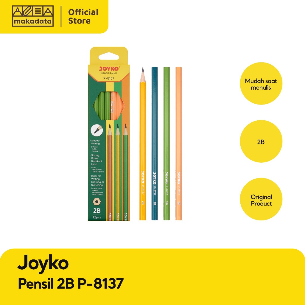 

PENCIL / PENSIL JOYKO 2B P-8137 (1 PACK) MURAH