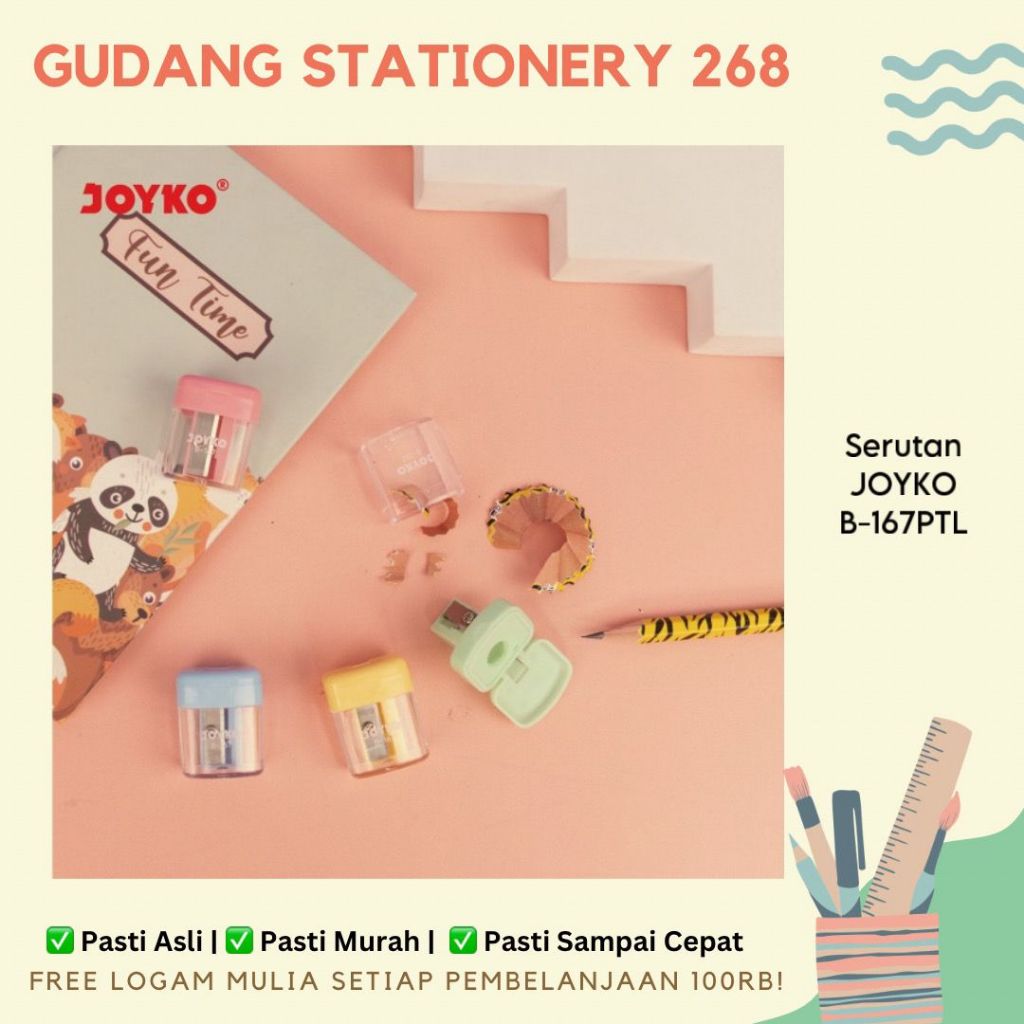 

Rautan / Serutan Sharpener JOYKO B-167 Pastel Color