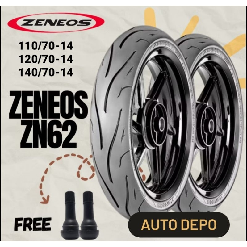BAN LUAR MOTOR ZENEOS ZN62 RING 14 UK 110/70 120/70 140/70 TUBELESS