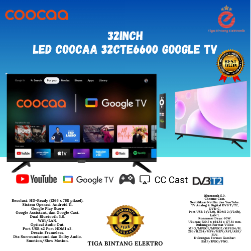 LED TV COOCAA 32CTE6600 GOOGLE TV