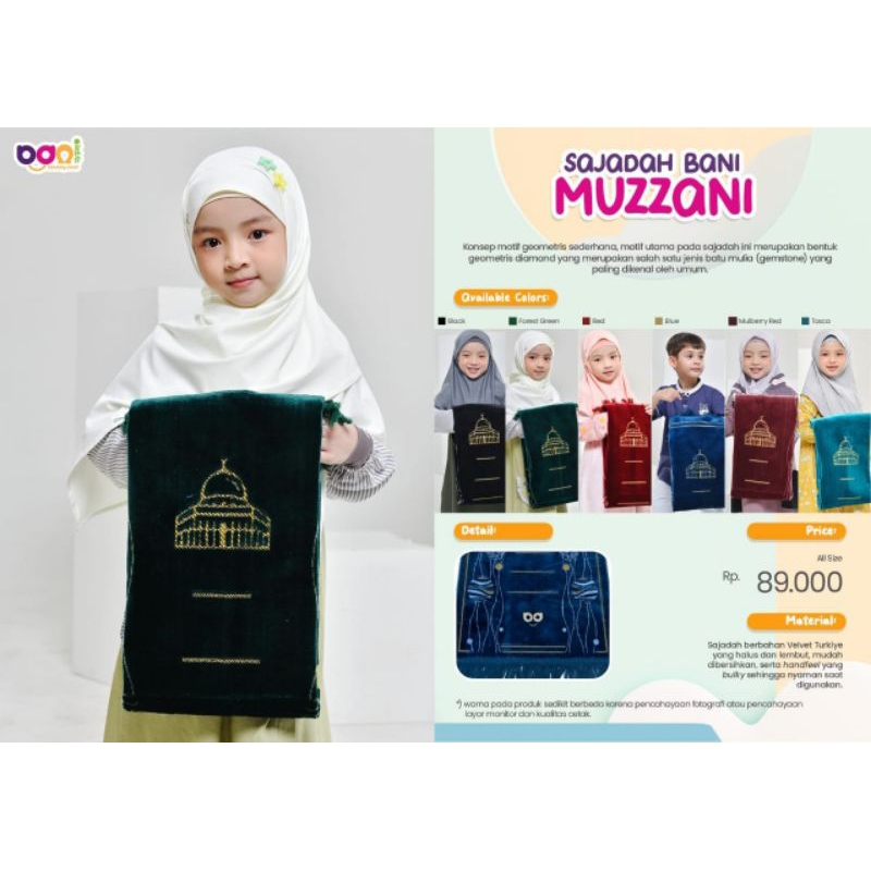 Sajadah Anak Bani Batuta MUZZANI-Sajadah toddler Anak Batita Balita Usia Tanggung Bani Batuta Rabban