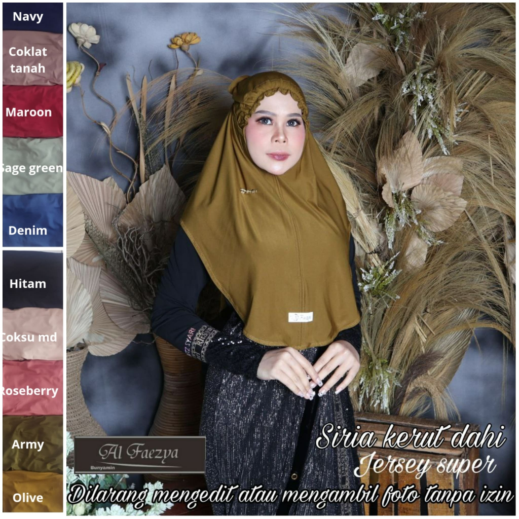 JILBAB INSTAN BERGO TALI SIRIA KERUT DAHI ORI AL FAEZYA HIJAB
