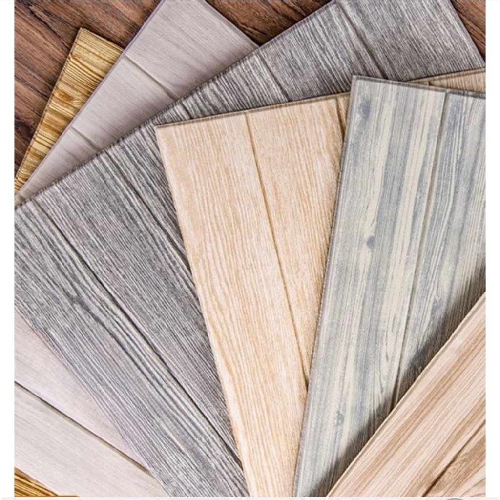 Wallpaper/Wallfoam Dinding 3D Foam Serat / Motif Kayu