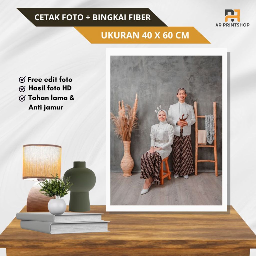 CETAK FOTO 16R 40X60cm + BINGKAI FIBER FIGURA ,Cetak Foto Bingkai ,Cetak Foto Besar, cetak Foto MDF