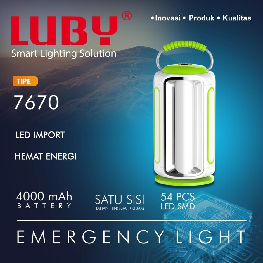 Luby Lampu Emergency  3 Sisi Lampu L-7670