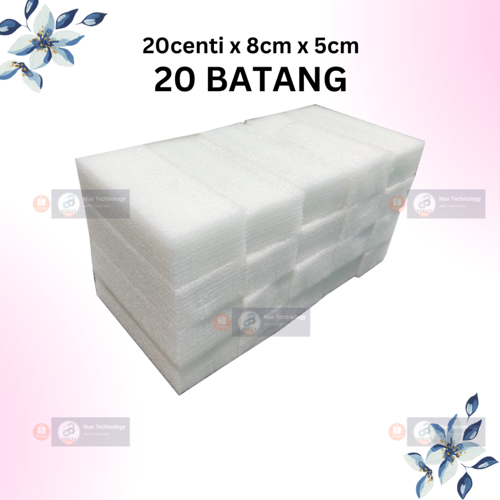Busa Dekorasi 20 Batang Panjang 20 cm Busa Elastis Busa Bunga Foam Dekorasi