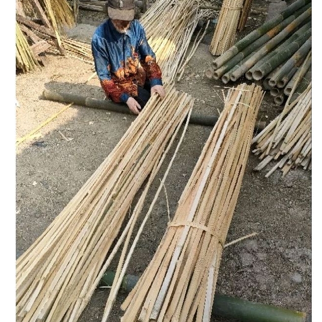 bambu ajir bilah tuturus Reng untuk kebun pagar