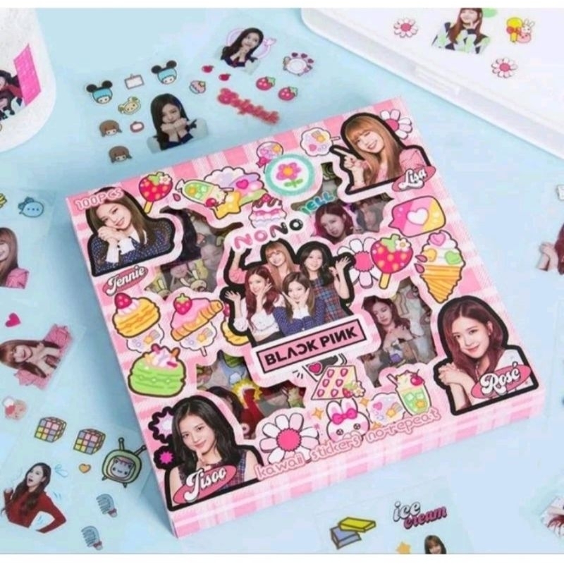 

Sticer Pack Blackpink 100 Lembar Sticer Blackpink Super Cute Korea Waterproof Anti Air PerBox / Sticer K-POP
