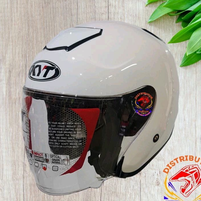 HELM KYT KYOTO PUTIH ORIGINAL PAKET GANTENG VISOR VENOM DAN SPOILER