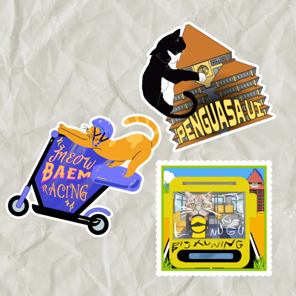 

⁠STIKER UI Kucing (pack 1) | KEYWORDS LUCU UNIVERSITAS INDONESIA KAMPUS STICKER LAPTOP IPAD BUKU CERMIN MOBIL MOTOR CASING KESING CASE HANDPHONE HP SETIKER STICKER LUCU IMUT UNIK AKSESORIS CUSTOM PTN KULIAH BAGUS AWET WATERPROOF