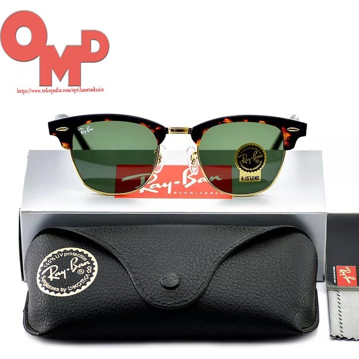 KACAMATA RAYBAN CLUBMASTER RB3016 GOLD & TORTOISE ORIGINAL