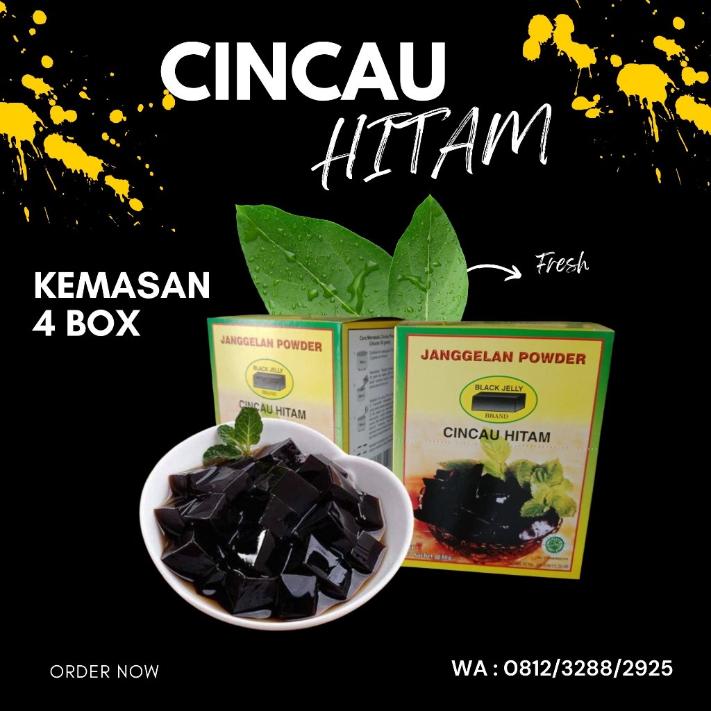 

Serbuk Cincau Hitam/Cincau Hitam Serbuk/Janggelan Cincau Hitam Kemasan 4 Box