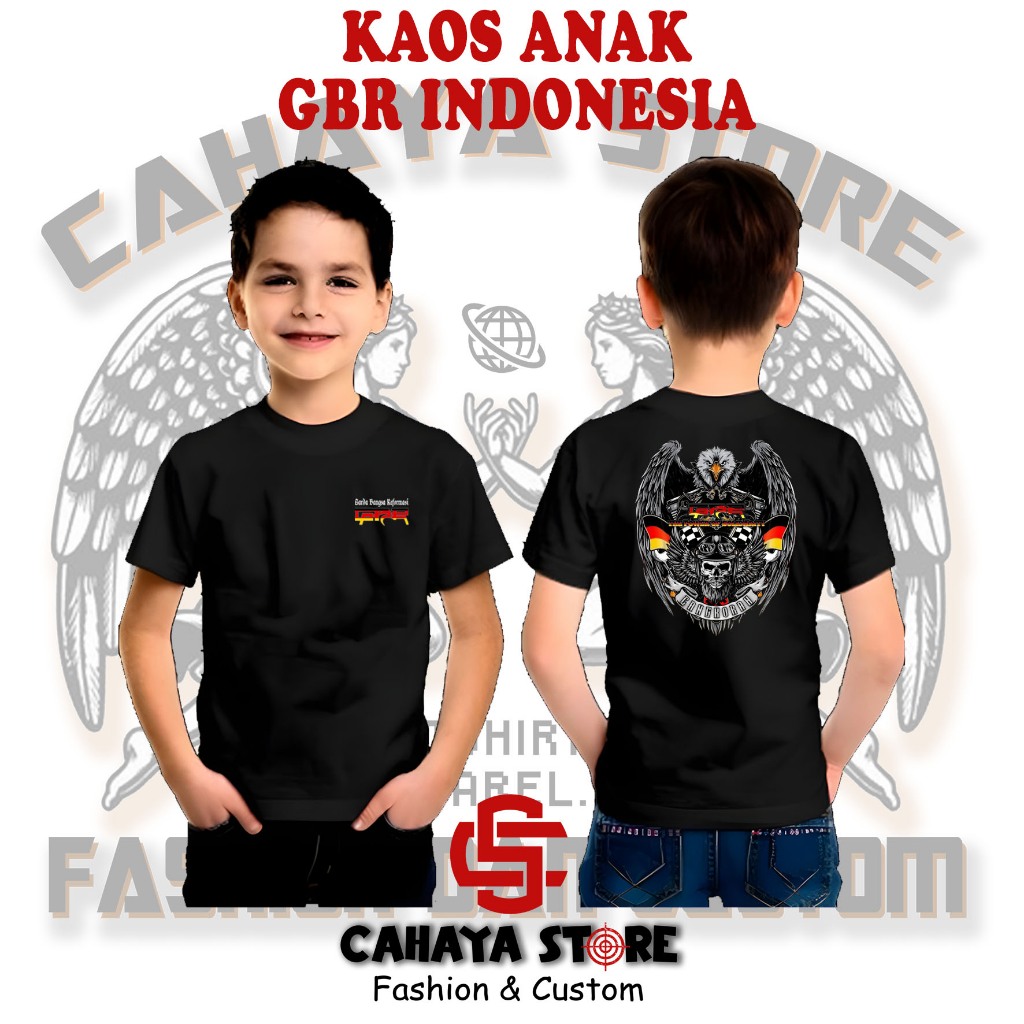 Kaos Anak GBR | Kaos Baju T-shirt Anak GBR Fullprint | Baju Anak GBR | T-shirt Anak GBR Indonesia - 