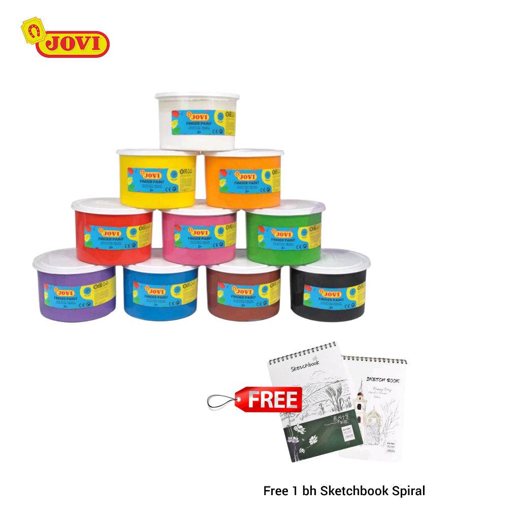 

HOLIDAY SALE!! JOVI FINGER PAINT 500ml FREE SKETCHBOOK SPIRAL