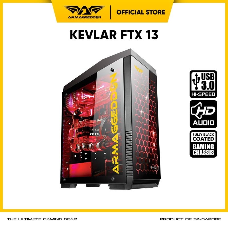 Armaggeddon Casing PC Gaming Case Kevlar 13 - Acrylic Full ATX Gaming Chassis