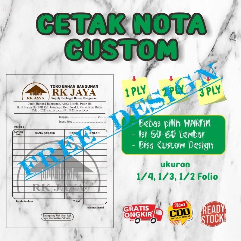 

NOTA CUSTOM, NOTA RENTAL, NOTA PERUSAHAAN