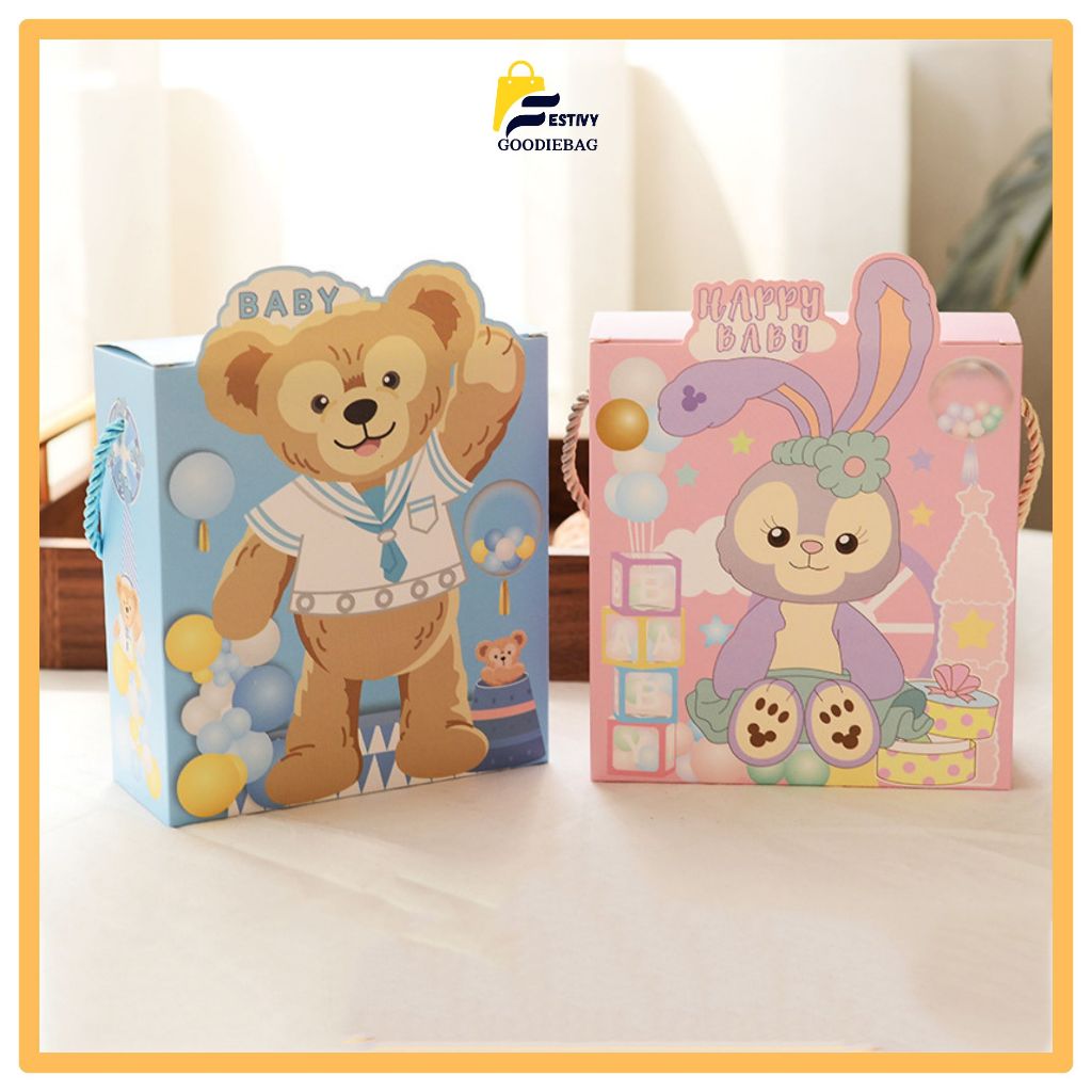 

FG Goodiebag Ulang Tahun Anak Karakter Bear and Rabbit/ Paperbag Ulang Tahun / Goodie Bag Ulang Tahun Karakter/ Tas Hadiah Sovenir Ulang Tahun Lucu Cute PP06