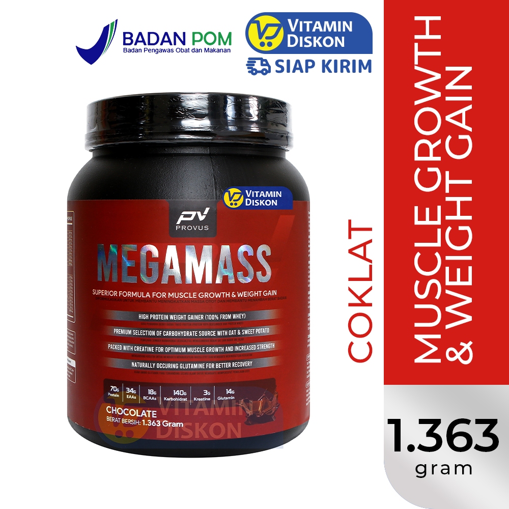 PROVUS MEGAMASS SUPERIOR FORMULA FOR MUSCLE GROWTH AND WEIGHT GAIN 3LBS