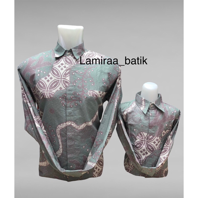 Batik Warna HIJAU MIND,DUSTY PINK,HIJAU WARDAH couple ayah dan anak pake lapis furing