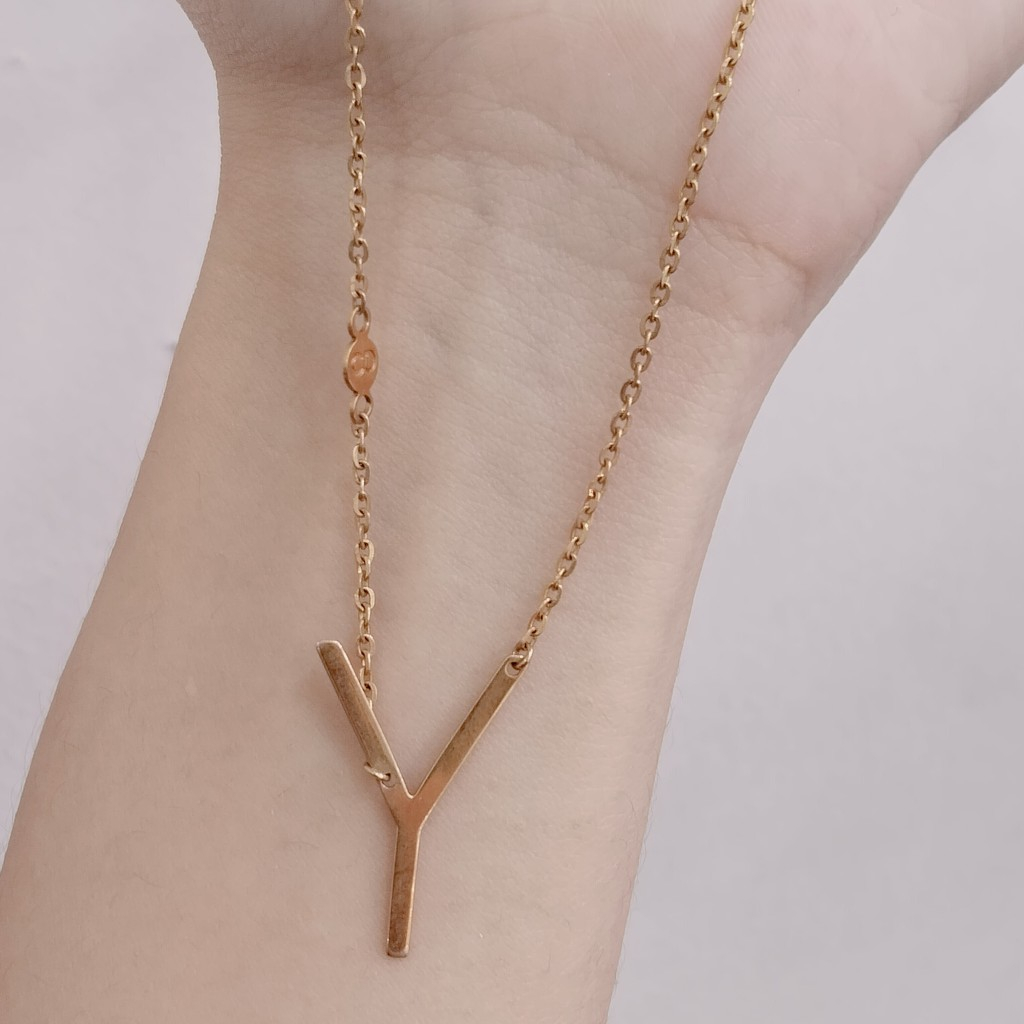 KALUNG HURUF Y EMAS ASLI CANTIK