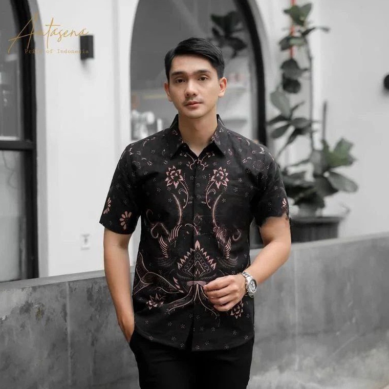 KODE C86K HEM LENGAN PENDEK BAJU BATIK BATIK PEKALONGAN ATASAN PRIA SERAGAM BATIK terbaru top