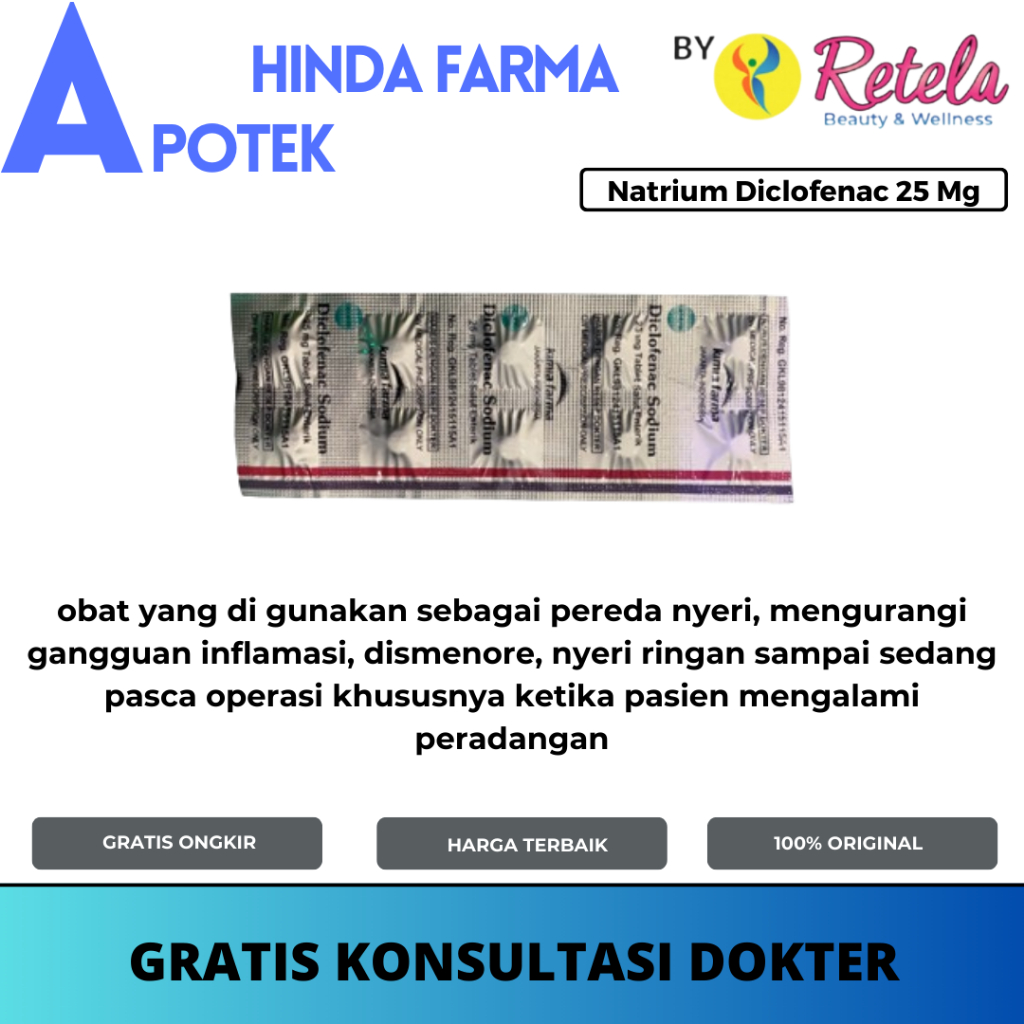 Natrium Diklofenak 25 mg 10 Tablet