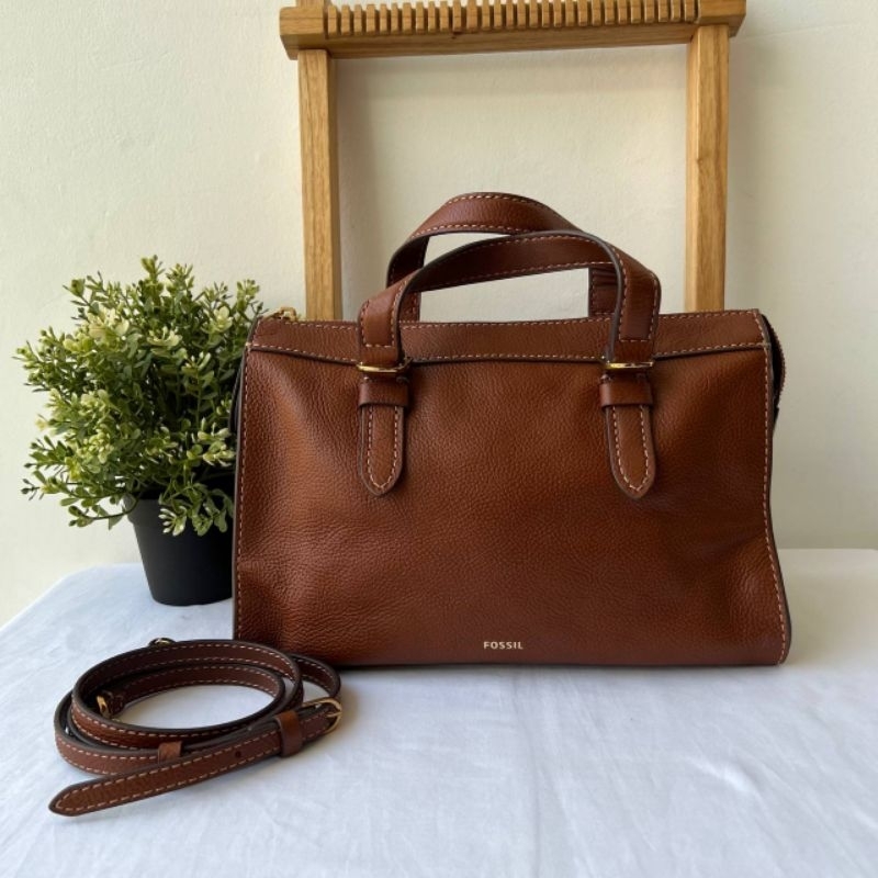 Fossil Tessa Satchel Medium Brown