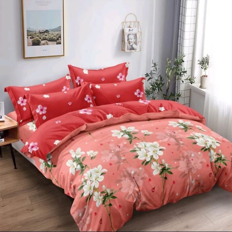 BED COVER SET SPREI RUMBAI LADY ROSE 180X200 (KING SIZE) @MANDA LEMBUT, HALUS DAN TERMURAH