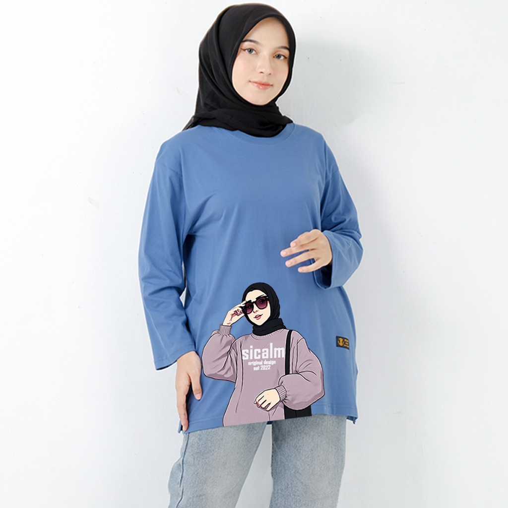 kaos oversize wanita hijab kaos oversize wanita lengan panjang kaos wanita oversize jumbo longsleeve