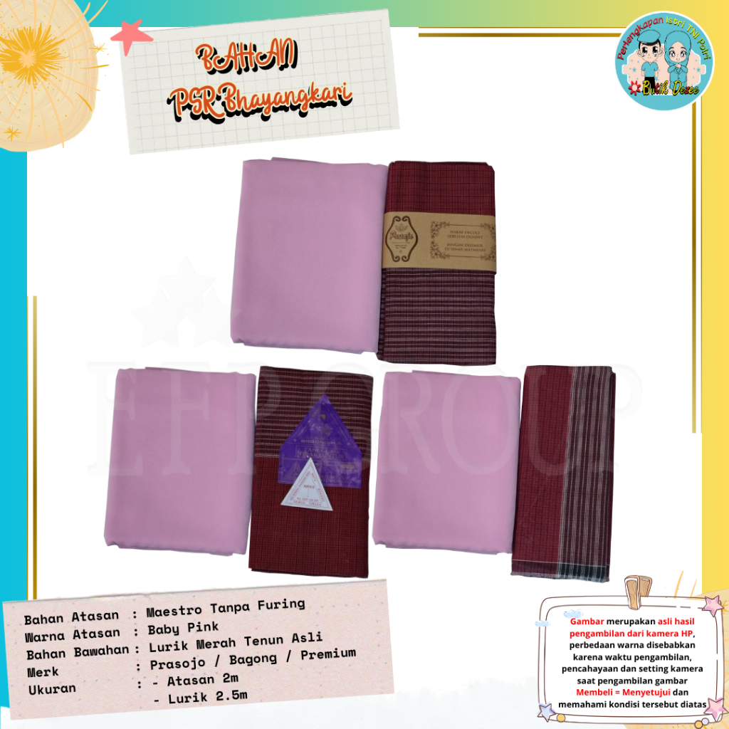 (READY STOK..) SETELAN BAHAN PSR BHAYANGKARI