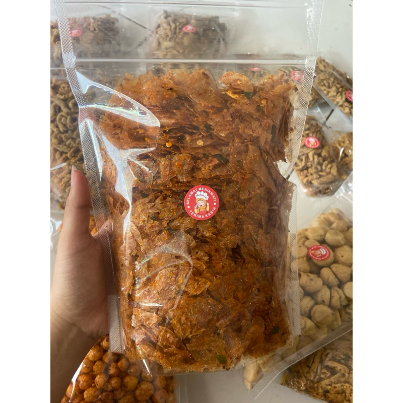 

KERIPIK KACA / Keripik beling kripca pedas daun jeruk termurah 75gram Snack murah kiloan