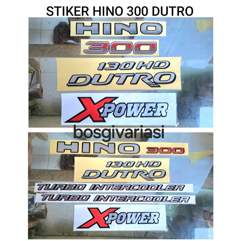 stiker hino 300 xpower 130hd dutro turbo intercooler 1set / stiker hino 300 dutro 130hd / stiker hin
