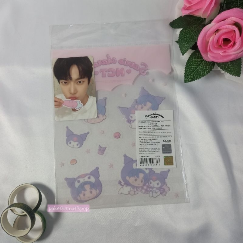 [Freebies PC Official] Sanrio Merch Doyoung NCT127 CLEAR STICKER+ PHOTOCARDSET NCT X SANRIO   masih 