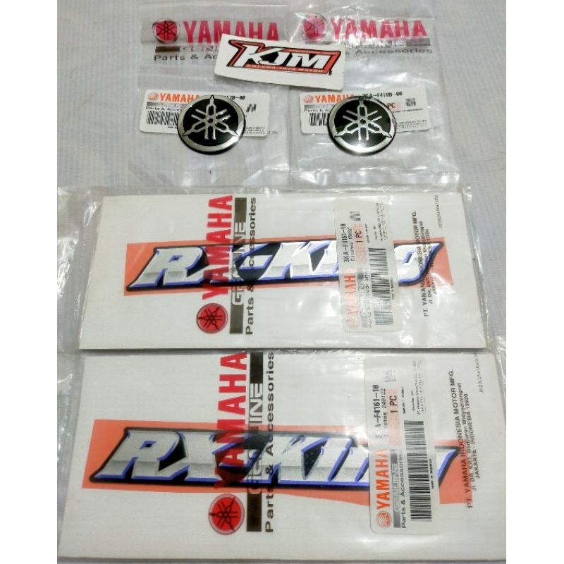 EMBLEM TANGKI DOP COVER SAMPING RX KING 2004 SILVER BIRU FULLSET ORIGINAL YAMAHA