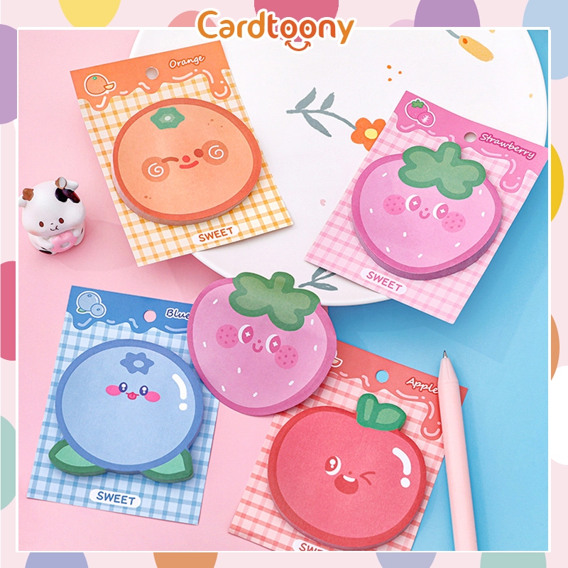 

Sticky Note / Memo Stick / Notes Kertas Tempel Cute Lucu Imut Buah Jeruk Apel Stroberi Blueberry