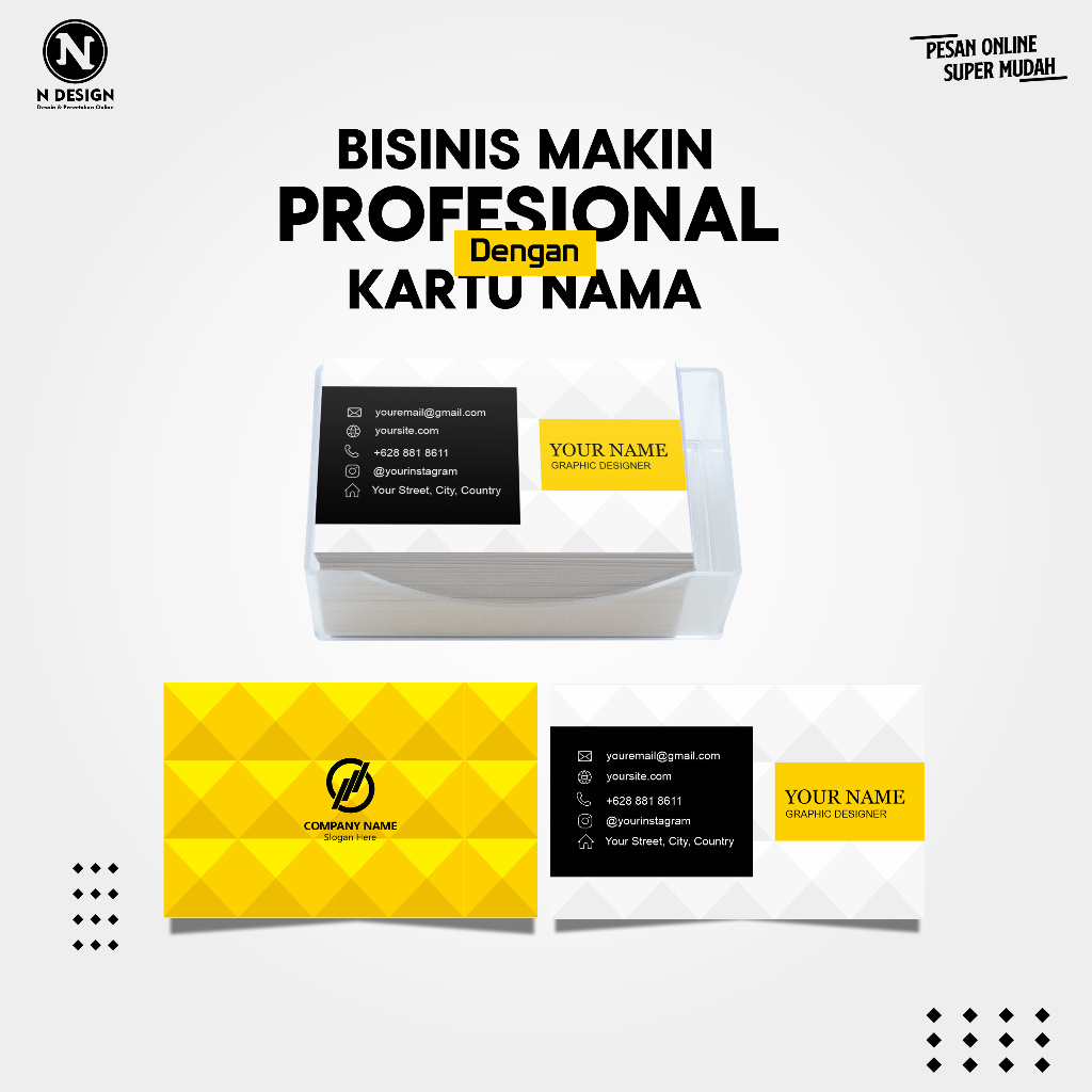 

Kartu Nama 1 Box Isi 100 Pcs Custom Premium