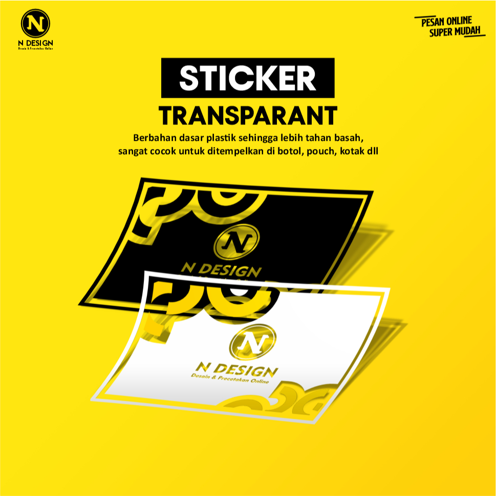 

Cetak Stiker Vinyl Transparan A3+ dan Cutting - Print Sticker Transparan Custom Logo Label