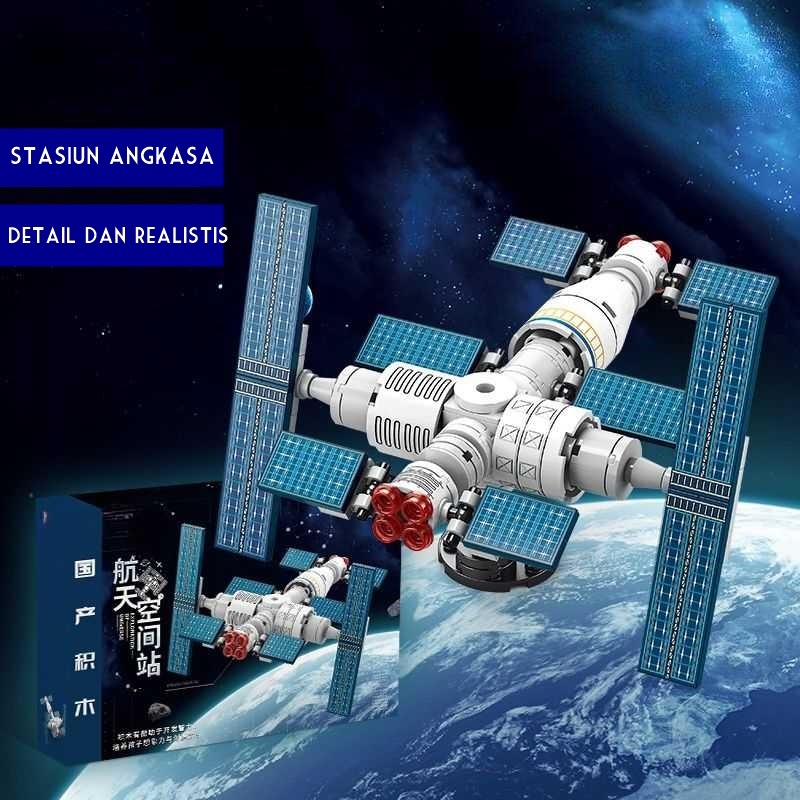 Toys Rakitan Model Mainan Antariksa Stasiun Luar Angkasa Space Station Ship