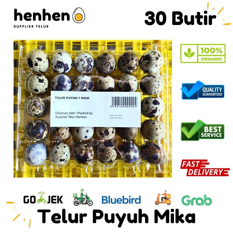 

TELUR PUYUH MIKA ISI 30 HENMART