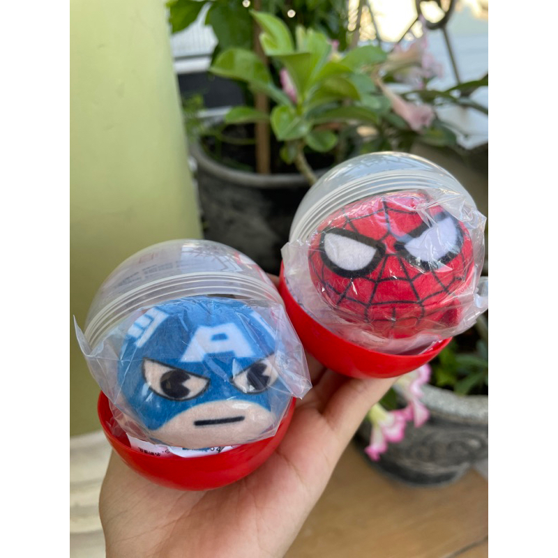 MINISO MARVEL PENDANT BALL BOLA BOLA BONEKA MINI CAPTAIN AMERICA HULK SPIDERMAN IRONMAN