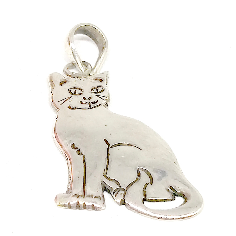 Liontin Mainan Kalung Pendant Perak Silver Bali Kucing Cat Asli 925 Pria Wanita Custom