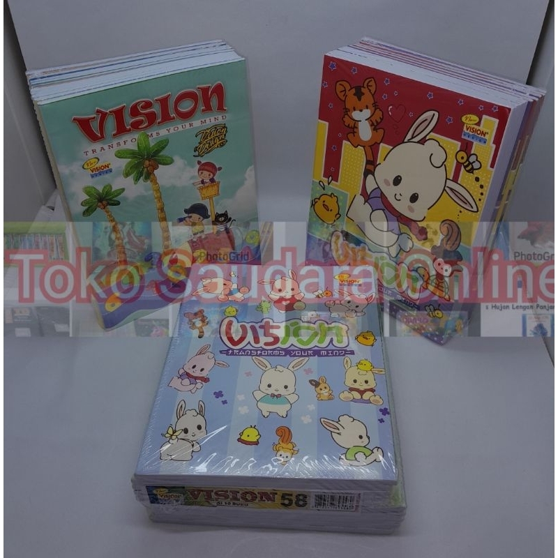 

Buku Tulis Paket Murah Vision 58 Lembar Gambar Animasi Kartun /Pack Isi 10 Buku