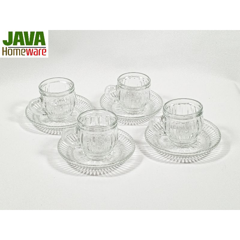 CANGKIR LEPEK ESPRESSO MINI CUP AND SAUCER | CANGKIR LEPEK KACA KOPI| GELAS LEPEK KACA KOPI TEH| CAN