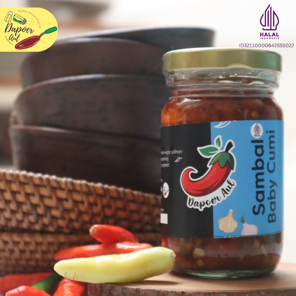 

Sambal Baby cumi Dapoer aul ukuran 115 gr botol kaca, tanpa MSG & pengawet kimia