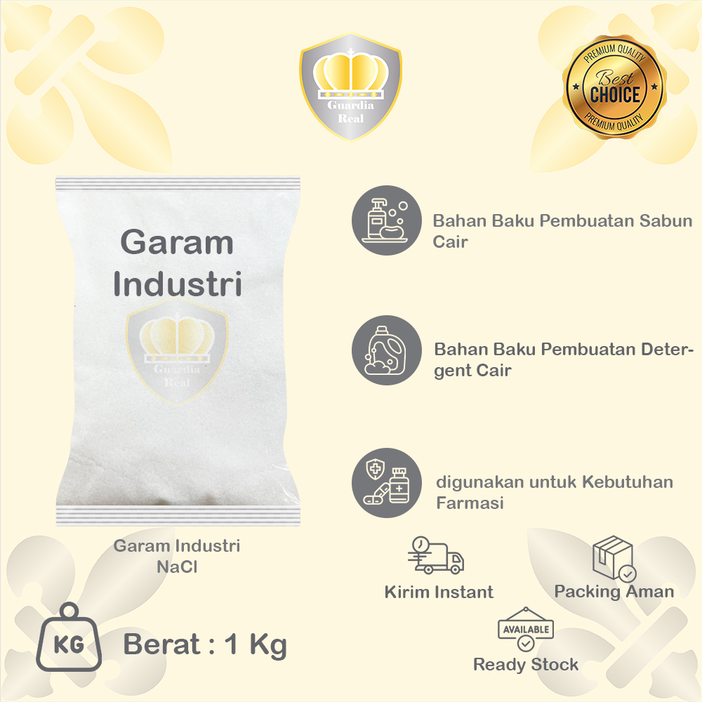 

Garam Industri 1 Kg/ NaCl 1 Kg/ Garam Australia 1 Kg/ Garam Kasar 1 Kg/ Garam non Yodium 1 Kg/ Natrium Klorida 1 Kg/ Garam Krosok 1 Kg