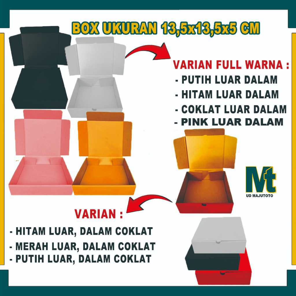 

Box 13,5x13,5x5 Cm / Box Lipat Depan / Kardus Polos